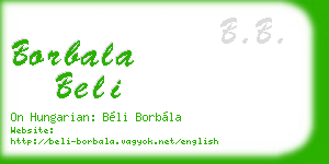 borbala beli business card