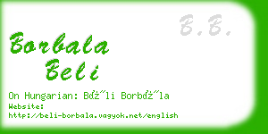 borbala beli business card